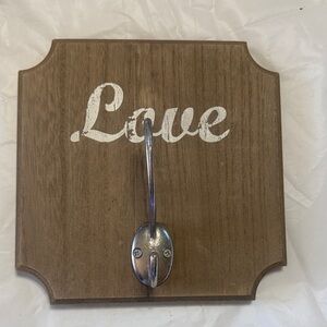 Brown Wooden Love Wall Hook
